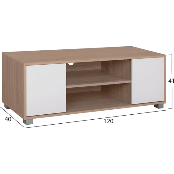 Έπιπλο Τηλεόρασης Polihome Essex 120x40x41cm - Μπεζ/Λευκό image 2