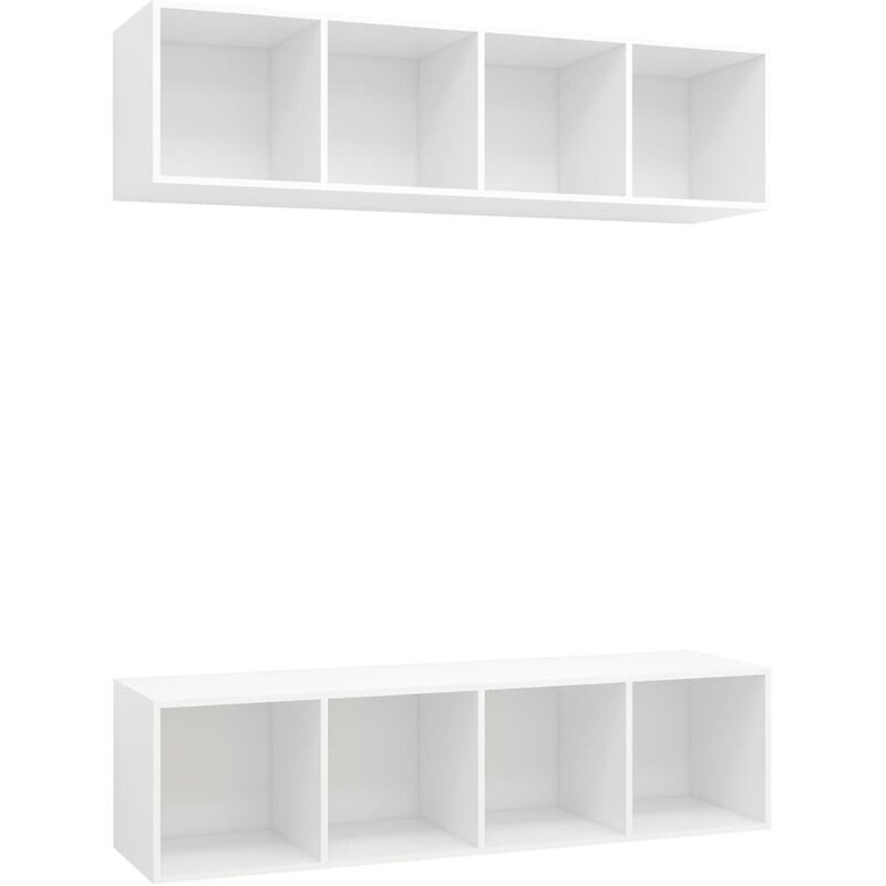 Έπιπλα Τηλεόρασης VidaXL Μοριοσανίδα 2 Τμχ 37x37x142.5cm - Λευκό