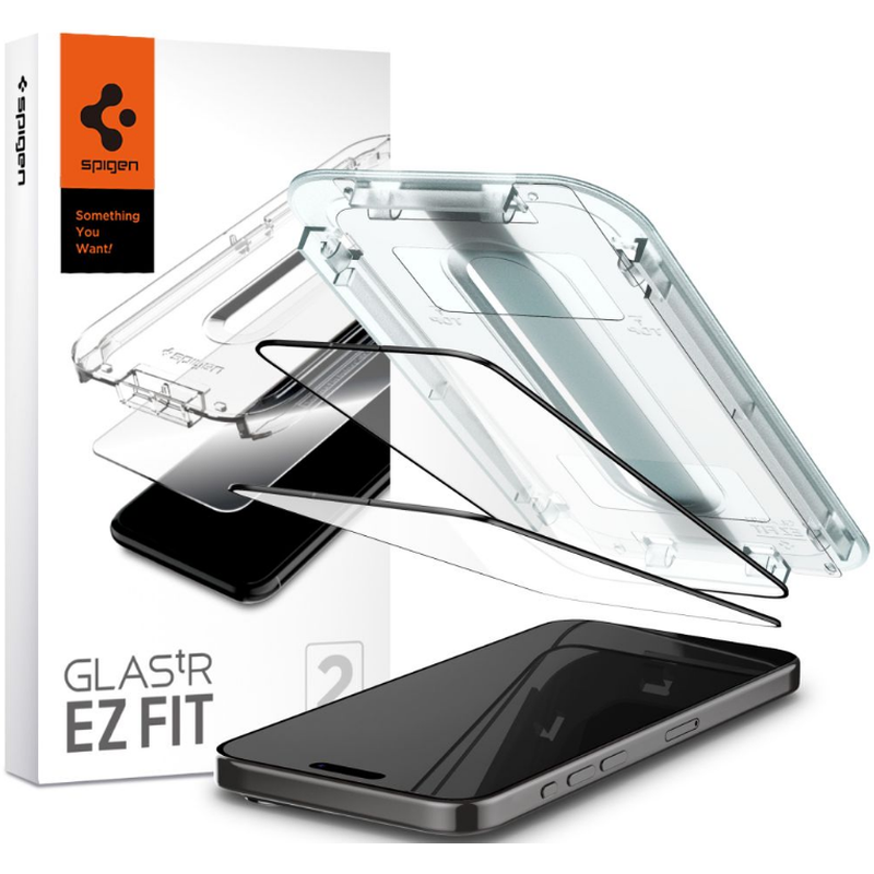 Προστατευτικό Οθόνης Apple iPhone 15 Pro - Spigen EZ Fit GLAS.tR 2τμχ