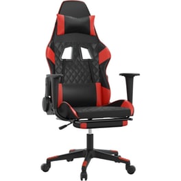 Καρέκλα Gaming VIDAXL 3143765 με Υποπόδιο από Τεχνητό Δέρμα - Μαύρο