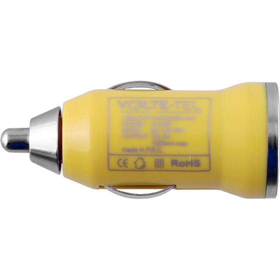USB MINI VCU09 1200MA YELLOW ΦΟΡ ΗΣ ΑΥΤΟ image 1