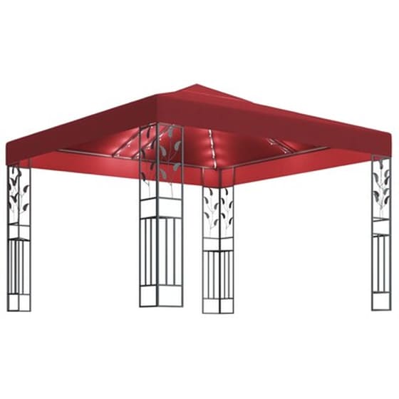 Κιόσκι Vidaxl Αλουμίνιο με Φώτα 3x3m - Μπορντό image 1