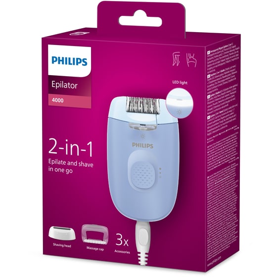 Αποτριχωτική Μηχανή Philips Series 4000 BRE247/00 Γαλάζιο image 4