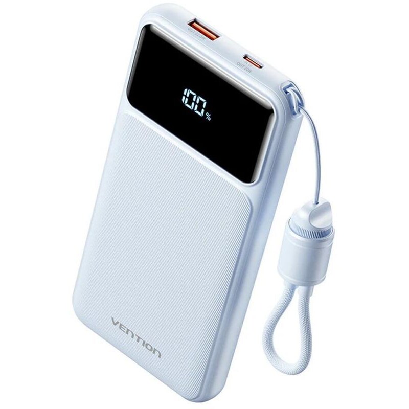 Powerbank Vention XGYL0-40-TY με ενσωματωμένο καλώδιο 20.000mAh 22.5W - Blue