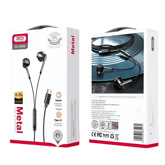 Ακουστικά Handsfree XO Crescent EP66 USB-C - Μαύρα image 3