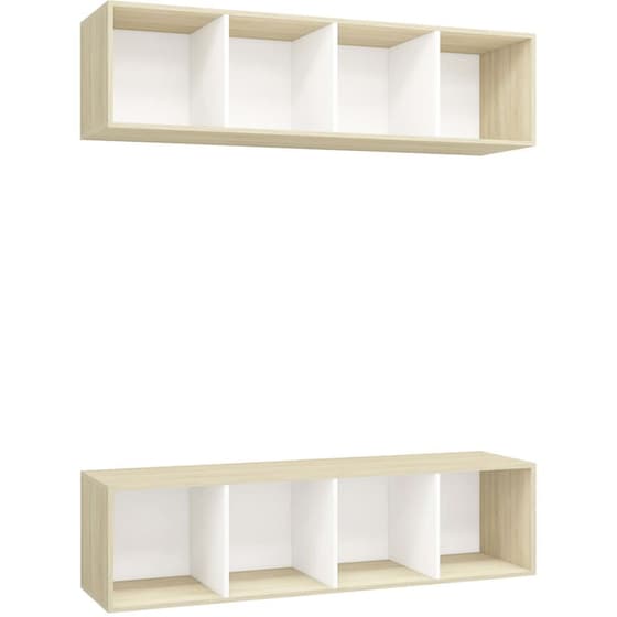 Έπιπλα Τηλεόρασης VidaXL Μοριοσανίδα 2 Τμχ 37x37x142.5cm - Καφέ image 0