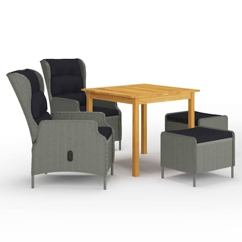 Vidaxl Σετ Τραπεζαρίας Κήπου 5 Τεμαχίων Ανοιχτό Γκρι VIDAXL