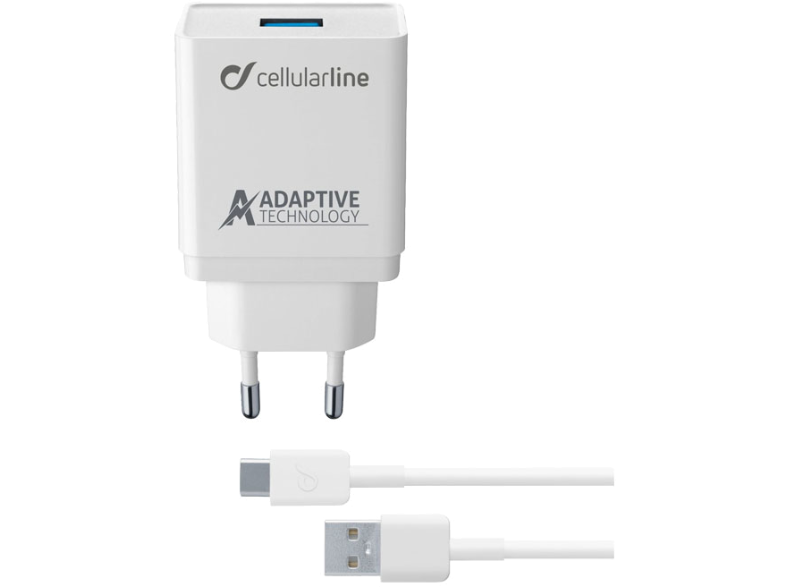 Image of Φορτιστής Πρίζας Cellular Line Fast Charger USB type-C Λευκό