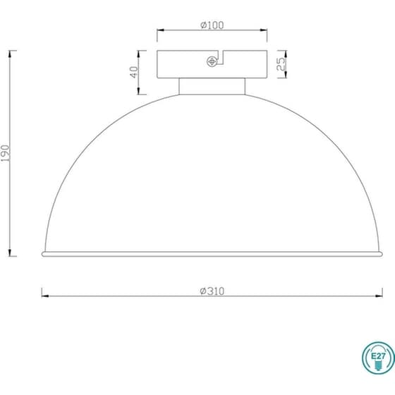 Trio Lighting Jimmy Πλαφονιέρα Οροφής 31εκ. Μαύρη με Ντουί E27 image 1