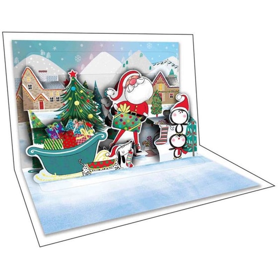 Ευχετήρια Κάρτα 12 Εποχές Xmas Pop Up Santa Gifts image 2