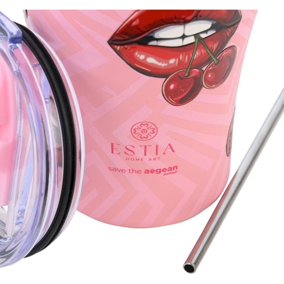 Κούπα Θερμός Καφέ Estia Home Art Save the Aegean Blush Pop 350ml image 2
