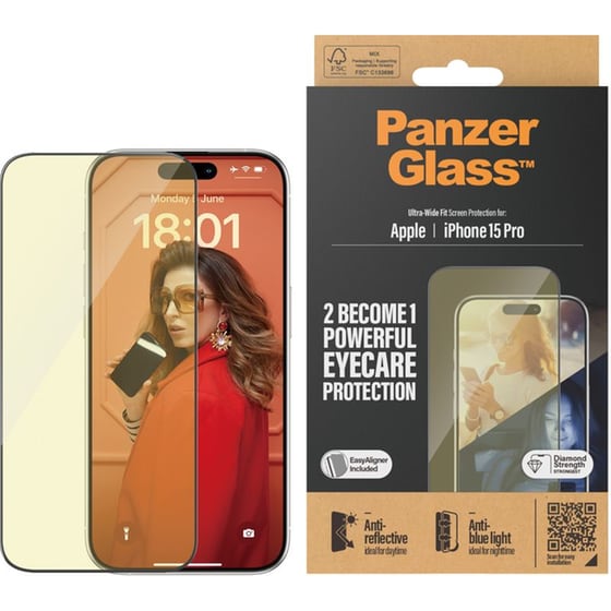 Προστατευτικό οθόνης Apple iPhone 15 Pro - PanzerGlass Eyecare Screen Protection Screen Ultra-Wide Fit image 2