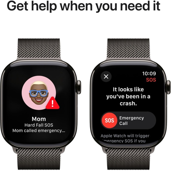 Apple Watch Series 10 GPS + Cellular 46mm Slate Titanium Case with Slate Milanese Loop - S/M image 4