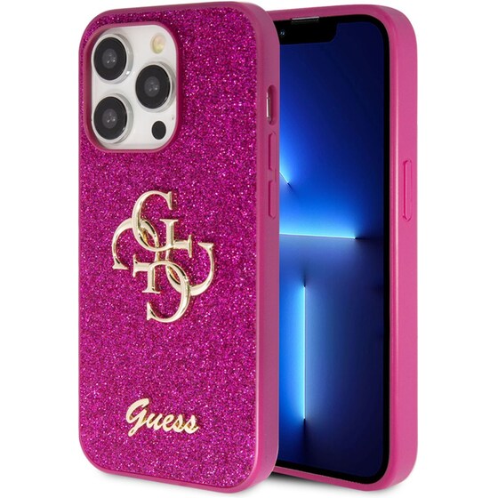 Θήκη Apple iPhone 15 Pro - Guess Fixed Glitter 4g Logo Case - Μωβ image 6