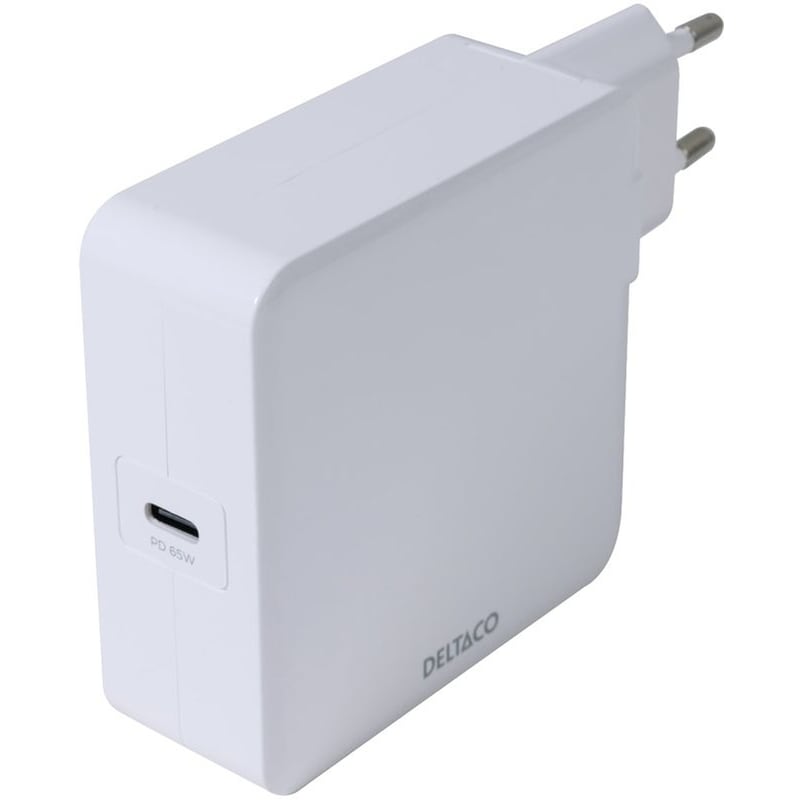 DELTACO Φορτιστής Πρίζας Deltaco USB-C Wall Charger 1x USB-C 65W - White