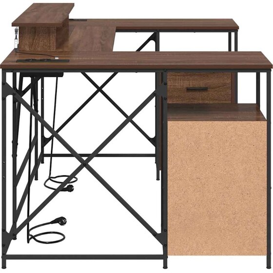 Γραφείο VidaXL από Επεξεργασμένο Ξύλο 182x101x87,5 cm - Καφέ Δρυς image 6
