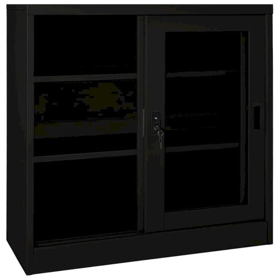 Ντουλάπι Γραφείου Vidaxl Ατσάλινο 90x40x90cm - Μαύρο image 4