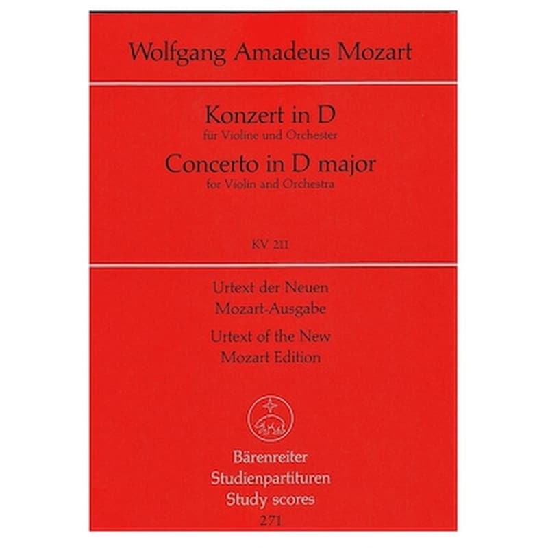 BARENREITER Βιβλίο Για Σύνολα Barenreiter Mozart - Violin Concerto In D Major Kv211 [pocket Score]