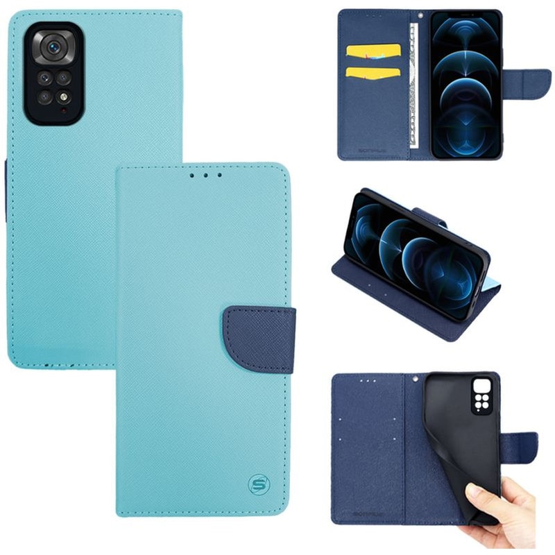 Θήκη Xiaomi Redmi Note 11 4G/Redmi Note 11s - Sonique Trend Book - Σιέλ / Σκούρο Μπλε