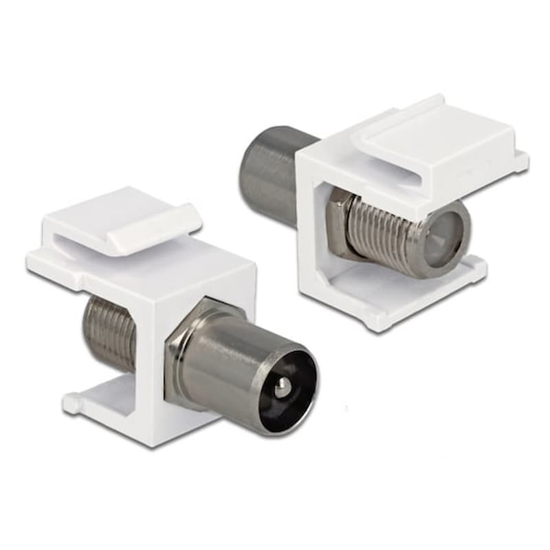 POWERTECH Powertech Adapter Καλωδίου Κεραίας Tv Cab-n155 Για Patch Panel, Λευκό