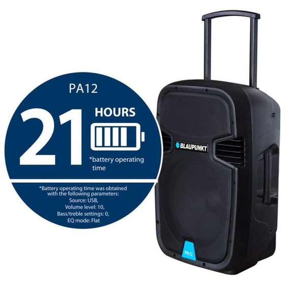 Party Speaker Blaupunkt PA12 650W Karaoke - Μαύρο image 1