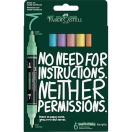 Μαρκαδόροι Ακρυλικοί Faber Castell Παστέλ Χρώματα (6 Τεμάχια)