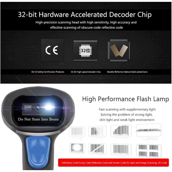 NETUM NT-L3  Scanner Χειρός Ενσύρματο Ανάγνωση 1D Barcodes Μαύρο image 3