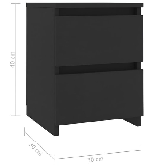 Κομοδίνο Vidaxl Από Μοριοσανίδα 30x30x40 cm - Μαύρο image 4