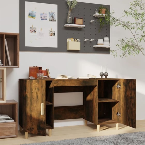 Γραφείο VidaXL από Επεξεργασμένο Ξύλο 140x50x75 cm - Καπνιστή Δρυς image 1