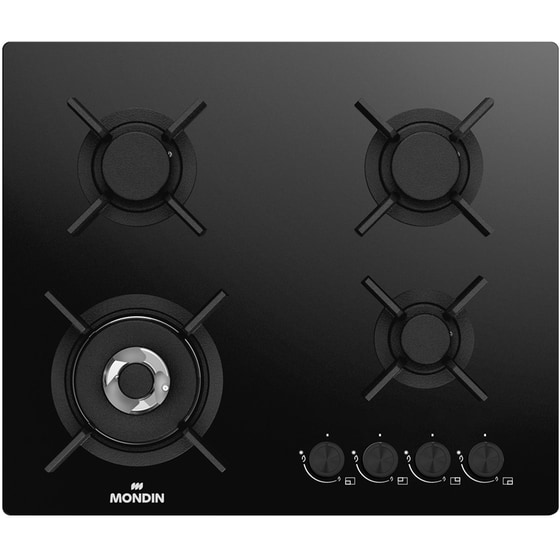 MONDIN CG604VTELNN(GPL) 51 cm Μαύρο Εστία Υγραερίου Αυτόνομη image 0