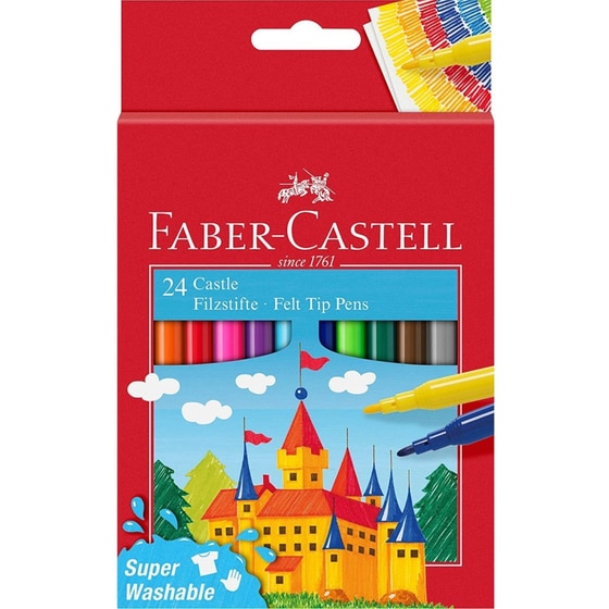 Μαρκαδόροι Ζωγραφικής Faber Castell Super Wasable (24 Τεμάχια) image 0