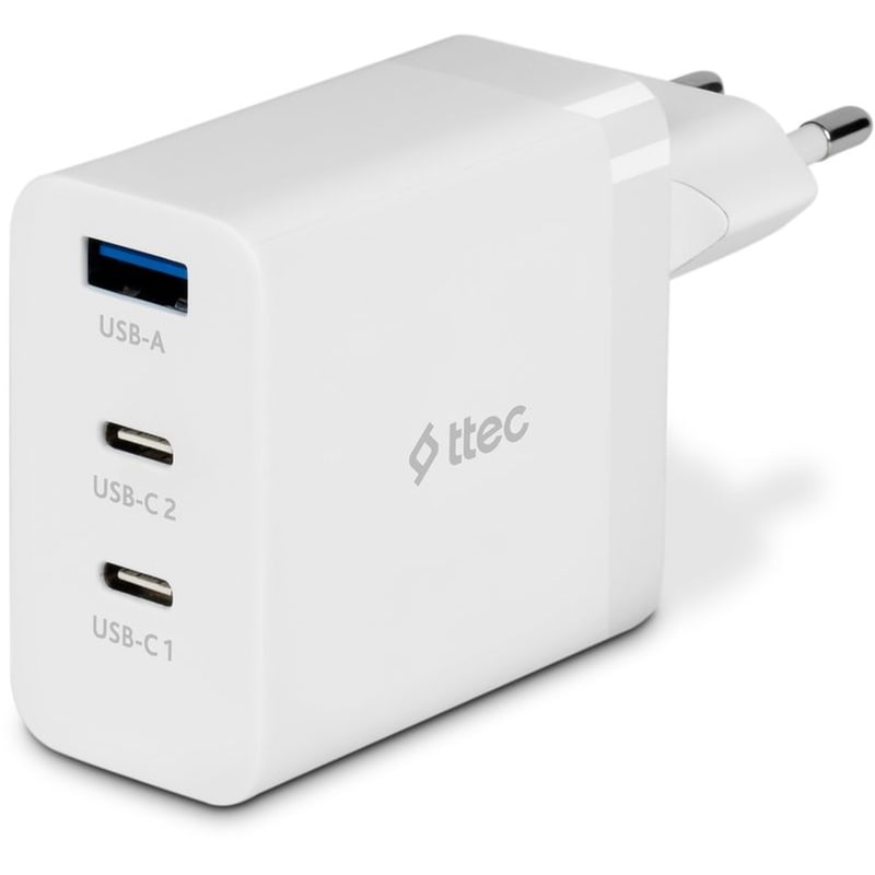 TRIO Φορτιστής Πρίζας Trio GAN PD 2x USB-C, 1x USB-A 65W - Λευκό