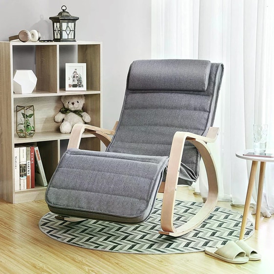 Κουνιστή Πολυθρόνα Relax Songmics 55x80x91 cm - Γκρι image 2
