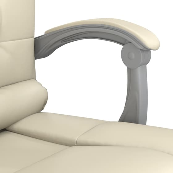 Εργονομική Καρέκλα Γραφείου VidaXL από Τεχνητό Δέρμα - Κρεμ image 9