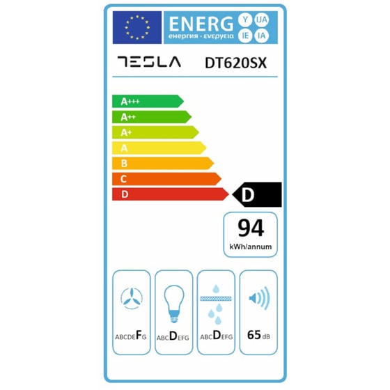 TESLA DT620SX 60 cm Inox Απορροφητήρας Συρόμενος image 1