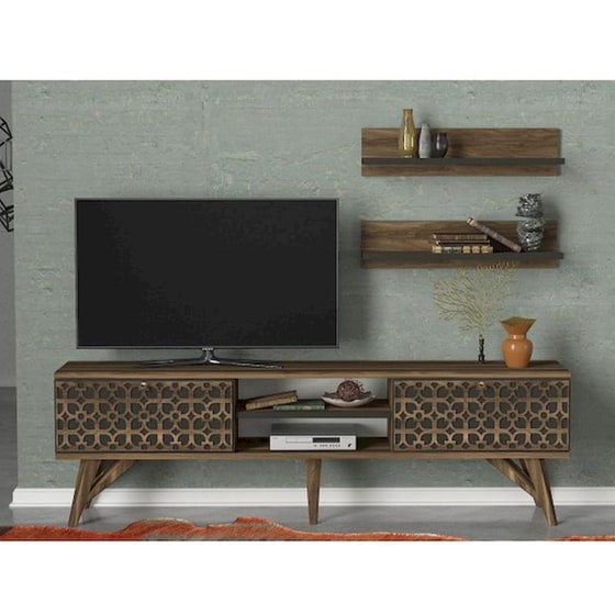 Έπιπλο Τηλεόρασης Sofia από Μοριοσανίδα 150x29.5x45.5cm - Καρυδί image 2