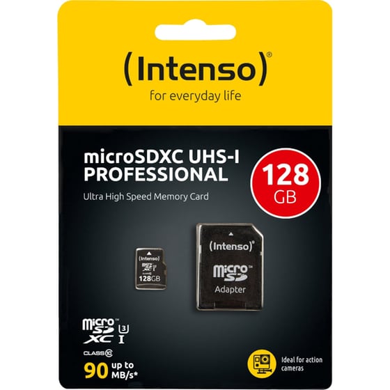 Intenso Professional microSDXC 128GB Class 10 U3 UHS-I με αντάπτορα image 1