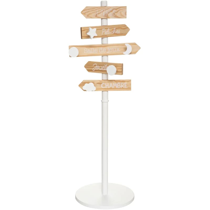 Καλόγερος Παιδικών Ρούχων Atmosphera Signs 174142 MDF 35x35x114 cm - Μπεζ/Λευκό