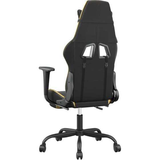 Καρέκλα Gaming VIDAXL 345413 με Υποπόδιο από Τεχνητό Δέρμα - Μαύρο image 3