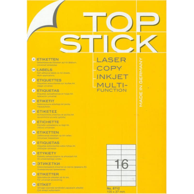 TOPSTICK Ετικέτες Εκτυπωτή Topsticκ 105x37mm 8712