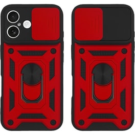 Θήκη Apple iPhone 16 - Sonique Ring Armor CamPro - Κόκκινο