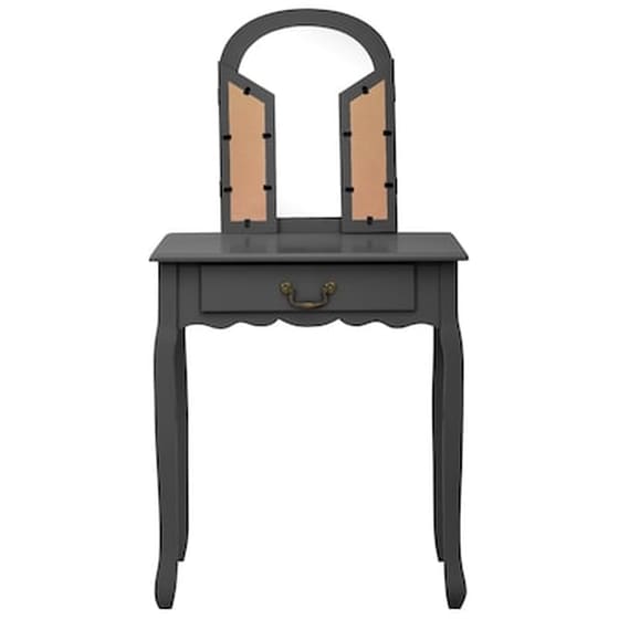Vidaxl Μπουντουάρ Με Σκαμπό Γκρι 65x36x128 Εκ. Ξύλο Παυλώνιας / Mdf image 4