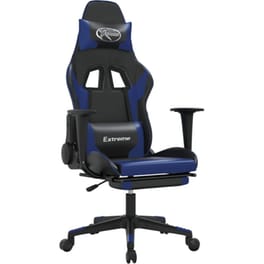 Καρέκλα Gaming VIDAXL 3143699 με Υποπόδιο από Τεχνητό Δέρμα - Μαύρο / Μπλε