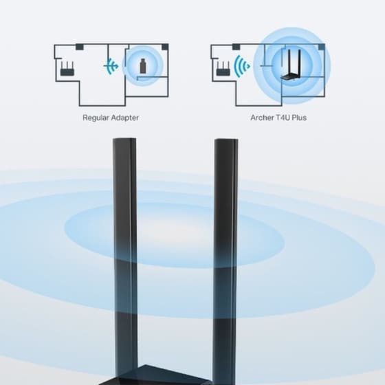 TP-LINK Archer T4U Plus AC1300 v1 Αντάπτορας Δικτύου Ασύρματη Σύνδεση 1300Mbps image 4
