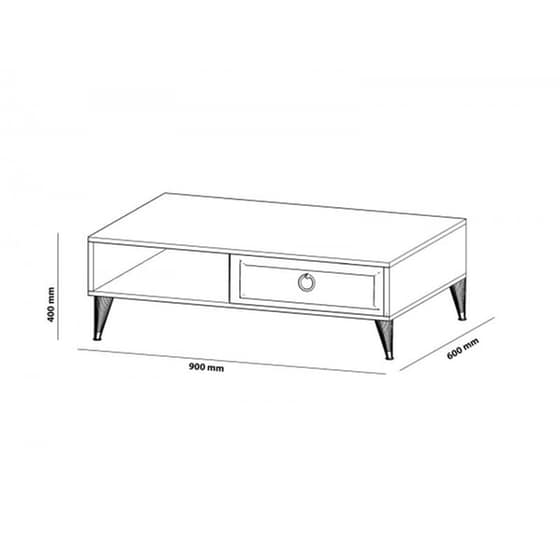 Τραπεζάκι Σαλονιού 24Mall Vale από Μοριοσανίδα 60x90x40 cm - Μαύρο/Χρυσό image 2