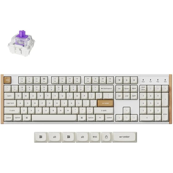 Keychron K10 HE K10H-Q1 Ασύρματο Ηall Effect Gaming Πληκτρολόγιο με Magnetic διακόπτες και RGB φωτισμό (Αγγλικό US) Λευκό image 0