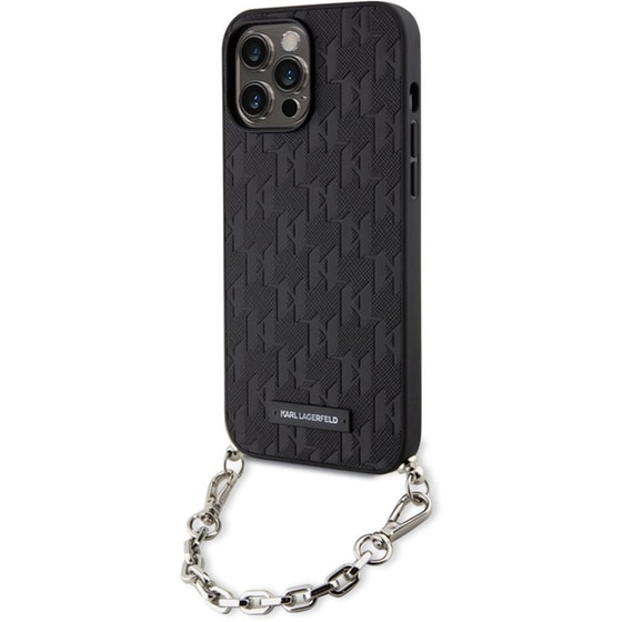 Θήκη Apple iPhone 14 Pro Max - Karl Lagerfeld Saffiano Monogram Chain Back Cover - Black image 0