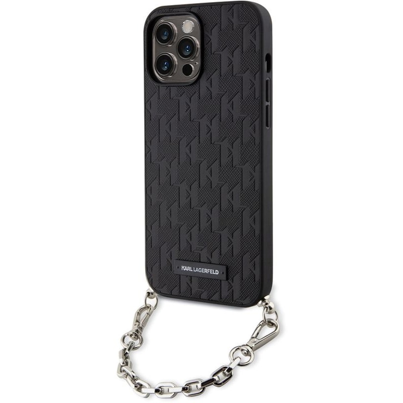 Θήκη Apple iPhone 14 Pro Max - Karl Lagerfeld Saffiano Monogram Chain Back Cover - Black