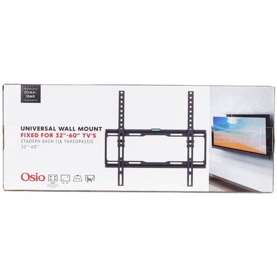 Βάση Τηλεόρασης Επιτοίχια Osio OSMA-1360 με Κλίση 32” - 60” έως 45kg image 3