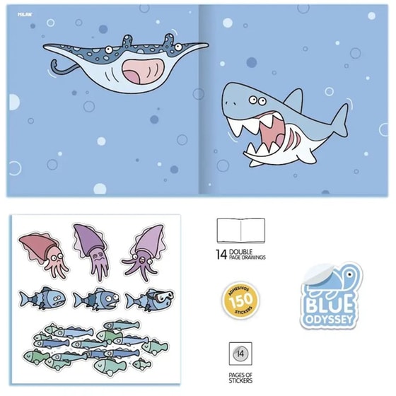 Colouring Book Milan με Αυτοκόλλητα Blue Odyssey image 1